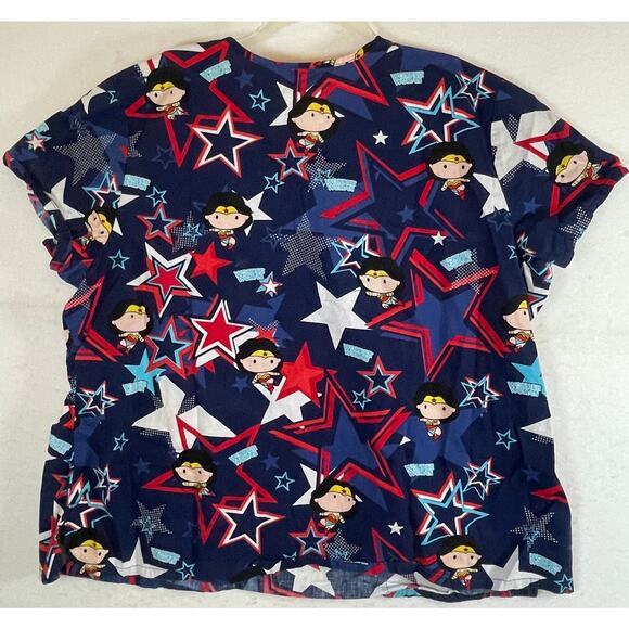 Disney Minnie Mouse & DC Wonder Woman 3XL Scrub Tops Medical Pediatric Nurse Doc - Picture 8 of 11